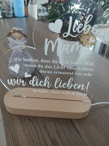 Customer photo review of Wir lieben dich, Mama – LED-Lampe