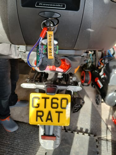 Customer photo review of Personalised Metal Number Plate Keyring