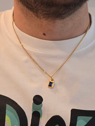 Customer photo review of OCEAN GEMSTONE CHAIN | 18K Gold