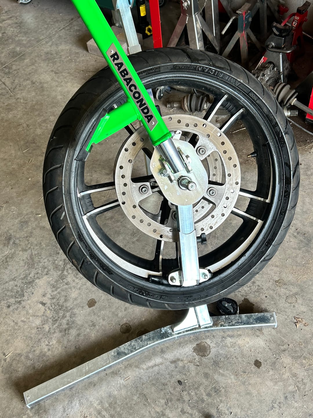 Customer photo review of Rabaconda Motorcycle Wheel Weights