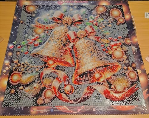 Customer photo review of 5D Diamond Painting – Festliche Weihnachtsglocken in Gold