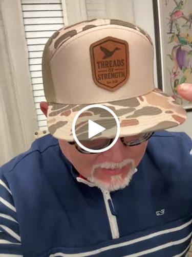 Customer video review of Custom Leather Patch 7 Panel Trucker Hat - Richardson 168P