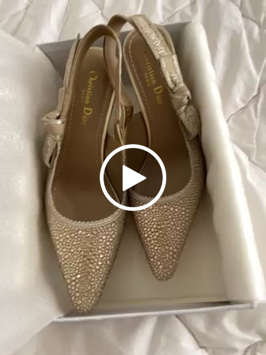 Customer video review of J'Adior Slingback Gold-tone Cotton Microbeads