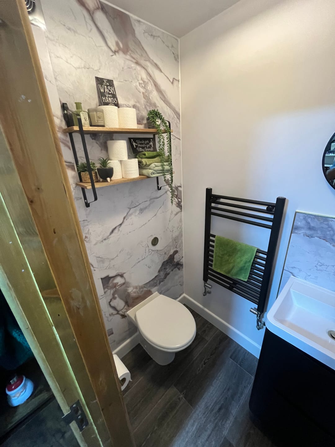 Customer photo review of Premium Sapphire Marble Matt Shower Wall Panel – 1M x 2.4M