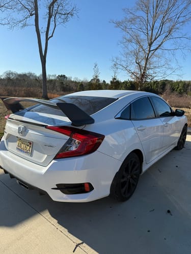 Customer photo review of 2016-21 Honda Civic Sedan Type R Conversion Rear Trunk Spoiler Kit