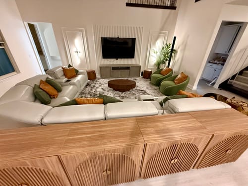 Customer photo review of Belleze Set of 2 33" Modular Sideboards with Arched Fluted Doors