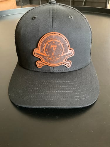Customer photo review of Richardson 112 Genuine Leather Patch Hats Laser Engraved
