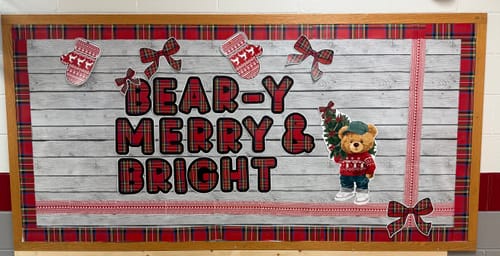 Customer photo review of Printable Bear-y Merry and Bright Bulletin Board Set and Cutouts Bundle