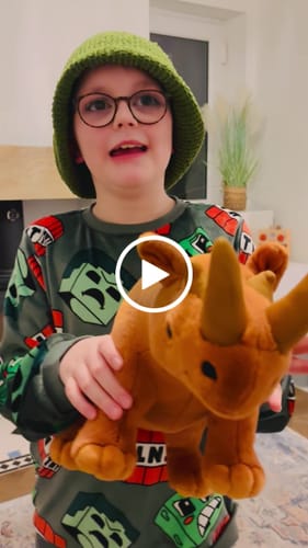Customer video review of Arsinoitherium Prehistoric Mammal Soft Stuffed Plush Toy
