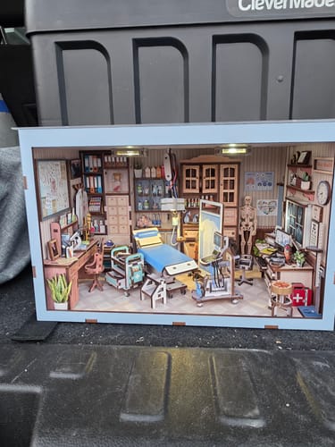 Customer photo review of Doctor's Office DIY Wooden Book Nook Shelf Insert