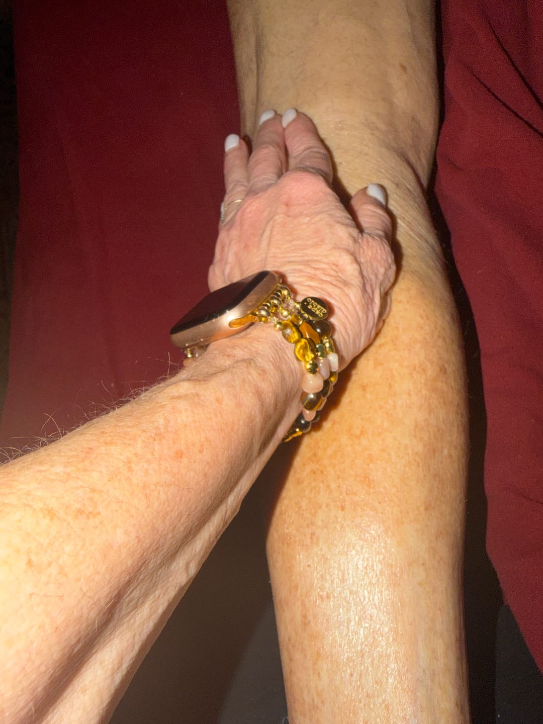 Customer photo review of Sacred Sands Agate Stretch Apple Watch Strap