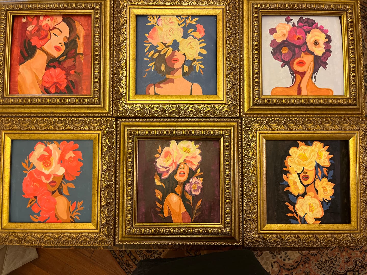 Customer photo review of 6 Mini Paintings - Flower Ladies Set