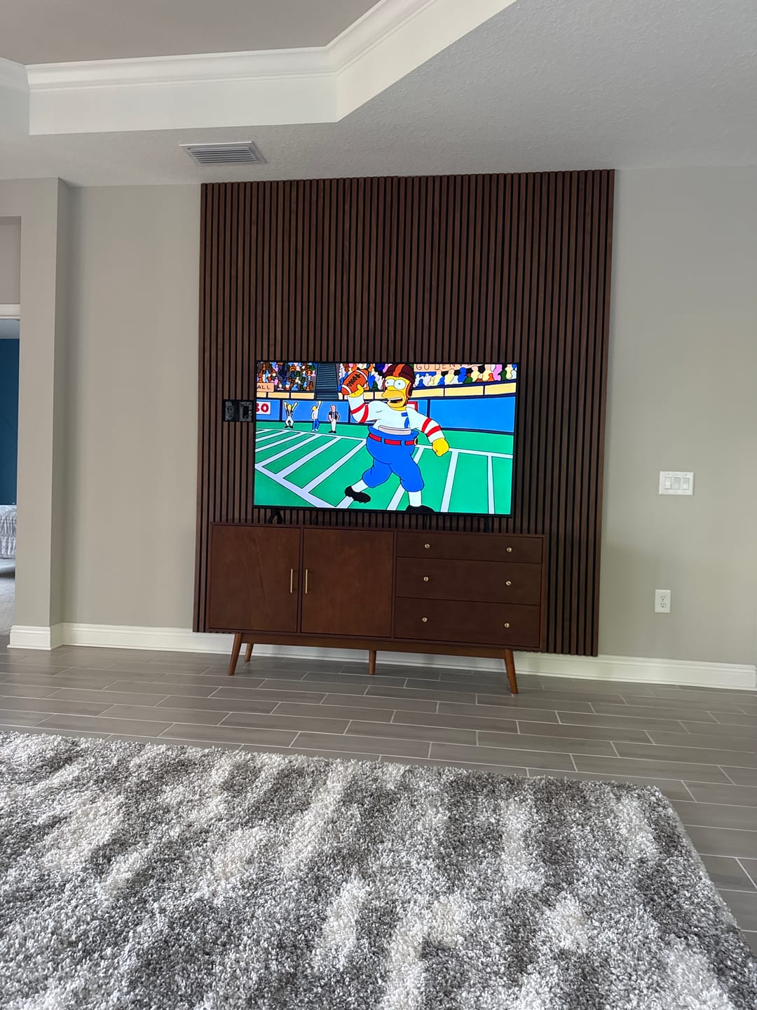 Customer photo review of Natural Walnut Acoustic Slat Panels 94.5" or 118" Length