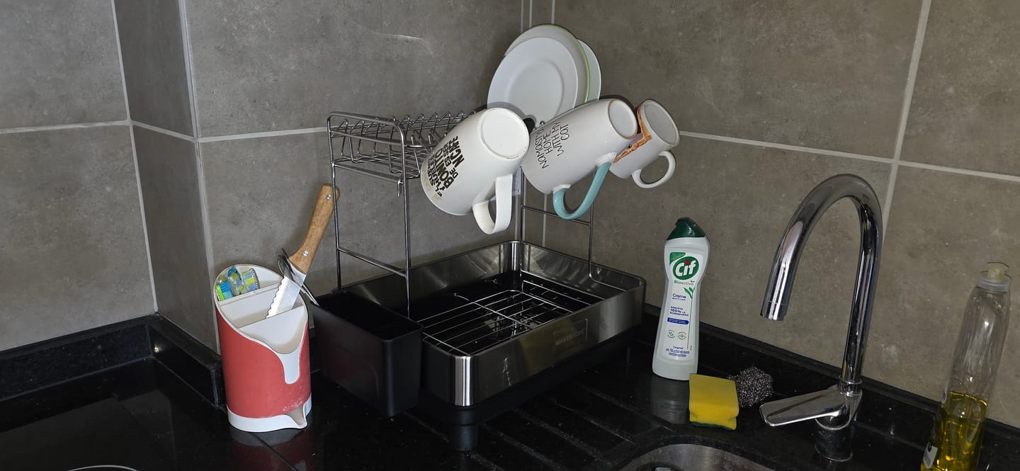 Customer photo review of Escurridor De Platos Inoxidable De 2 Niveles Organizador De Cocina