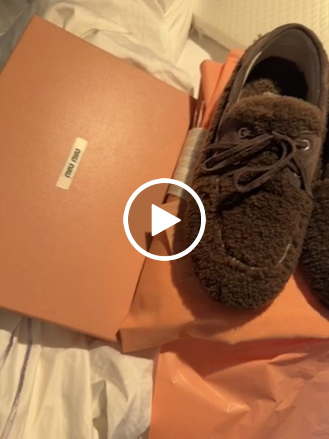 Customer video review of Miumiu 25 Loafer Chocolate Brown Wool 548412