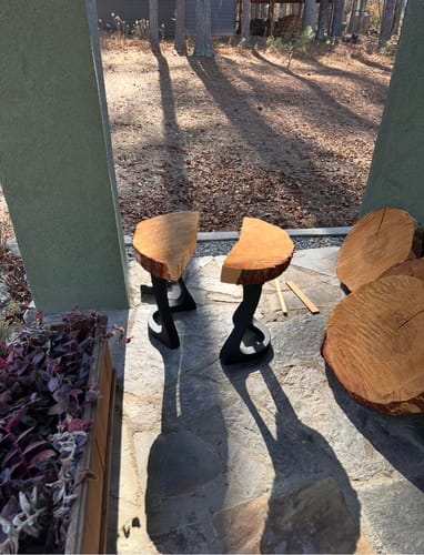 Customer photo review of Bench Legs 117/130 Uzar 16" H for Live Edge Table Top, DIY Projects