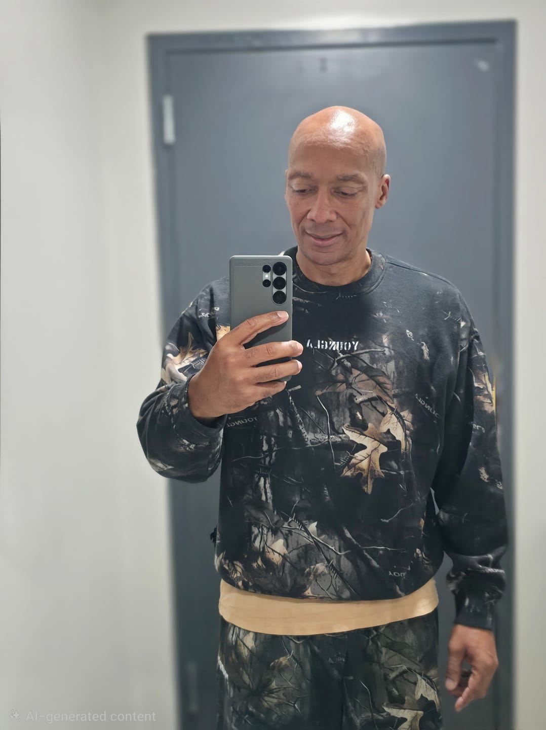 Customer photo review of 5206 - Tree Camo Collection - Crewnecks