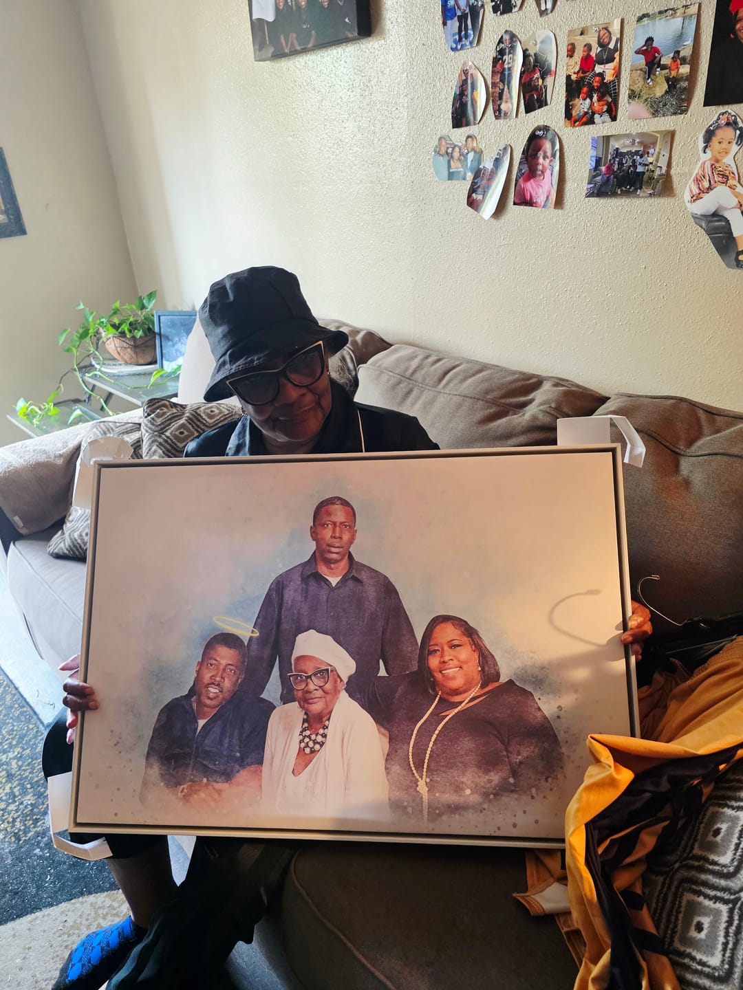 Customer photo review of Personalized Watercolor Memorial Portrait