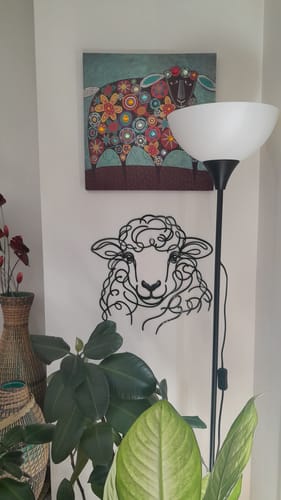 Customer photo review of Line Art Sheep Head Décor