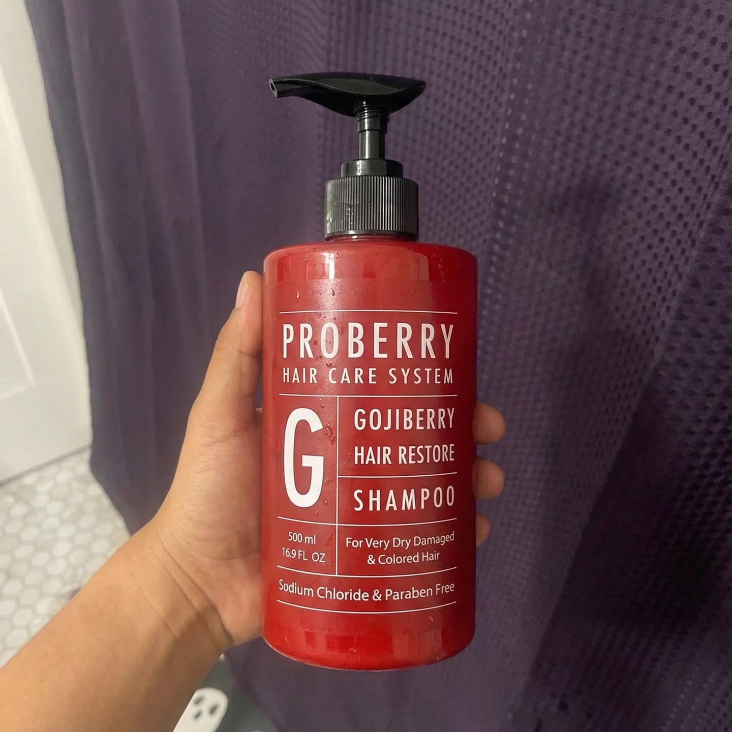 Customer photo review of שמפו משקם לשיער 500 מ"ל | Hair Restore Shampoo