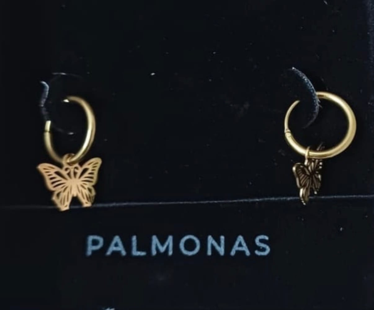 Customer photo review of Sylvia Butterfly Hoop Earrings