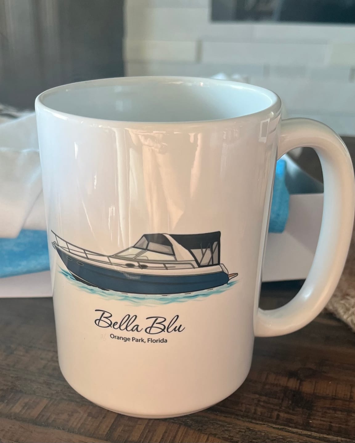 Customer photo review of Custom Boat Mugs