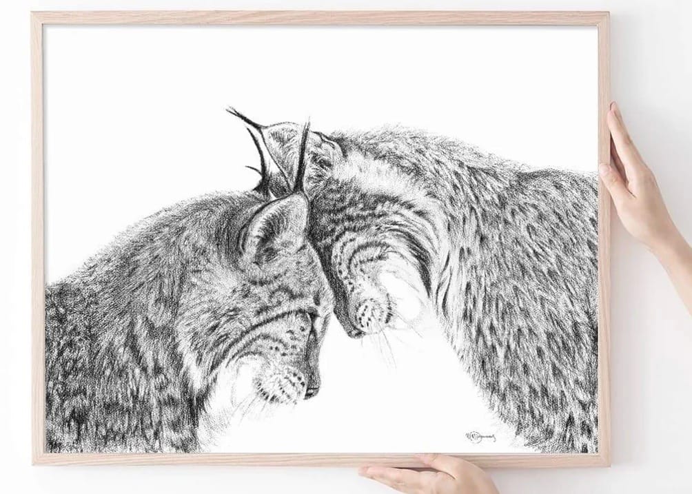 Customer photo review of Mama fox with cub - kiss - Colored - greeting card