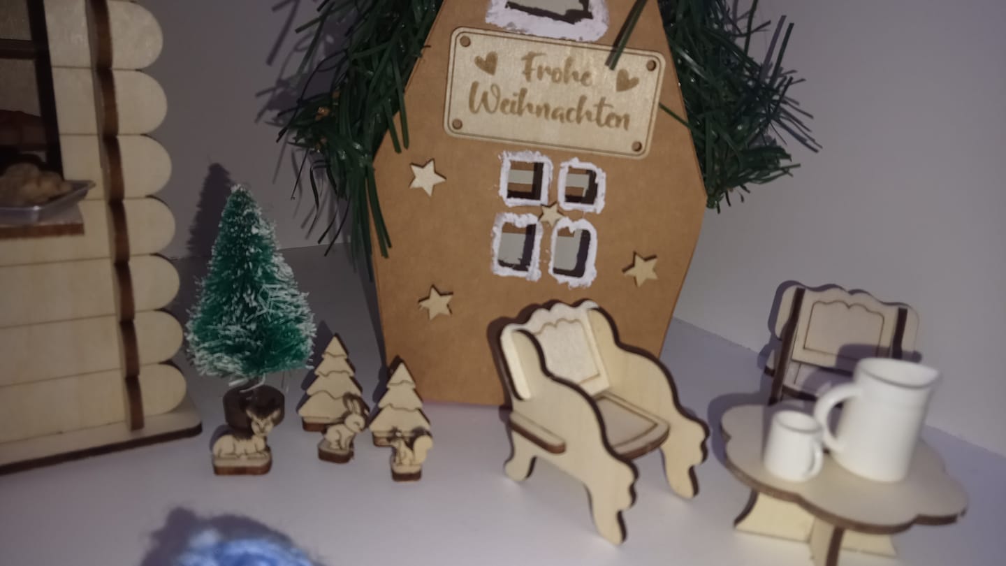 Customer photo review of Holz Deko - Miniaturen für die Wichtelwelt - Krippe - inkl. Fußmatte