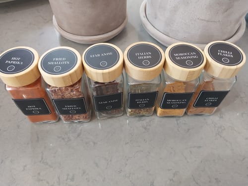 Customer photo review of Square Herb & Spice Labels – Pack of 110