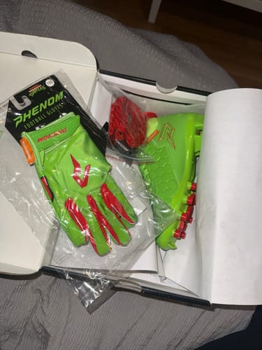 Customer photo review of Ninja Turtles: Raphael Football Gloves – VPS5 by Phenom Elite