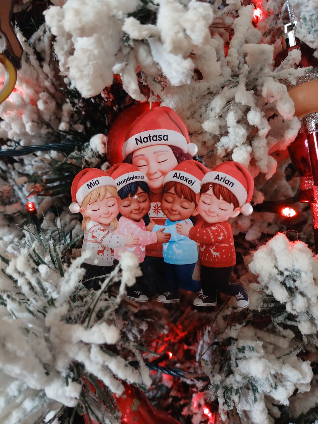 Customer photo review of Grandma Hugging Grandkids - Personalized Acrylic Ornament - Heartwarming Christmas Gift for Grandma, Grandkids
