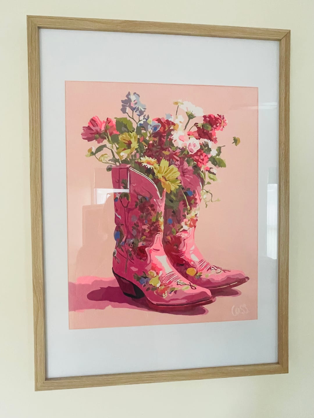 Customer photo review of Cowboy Floral boots | Paint by Number