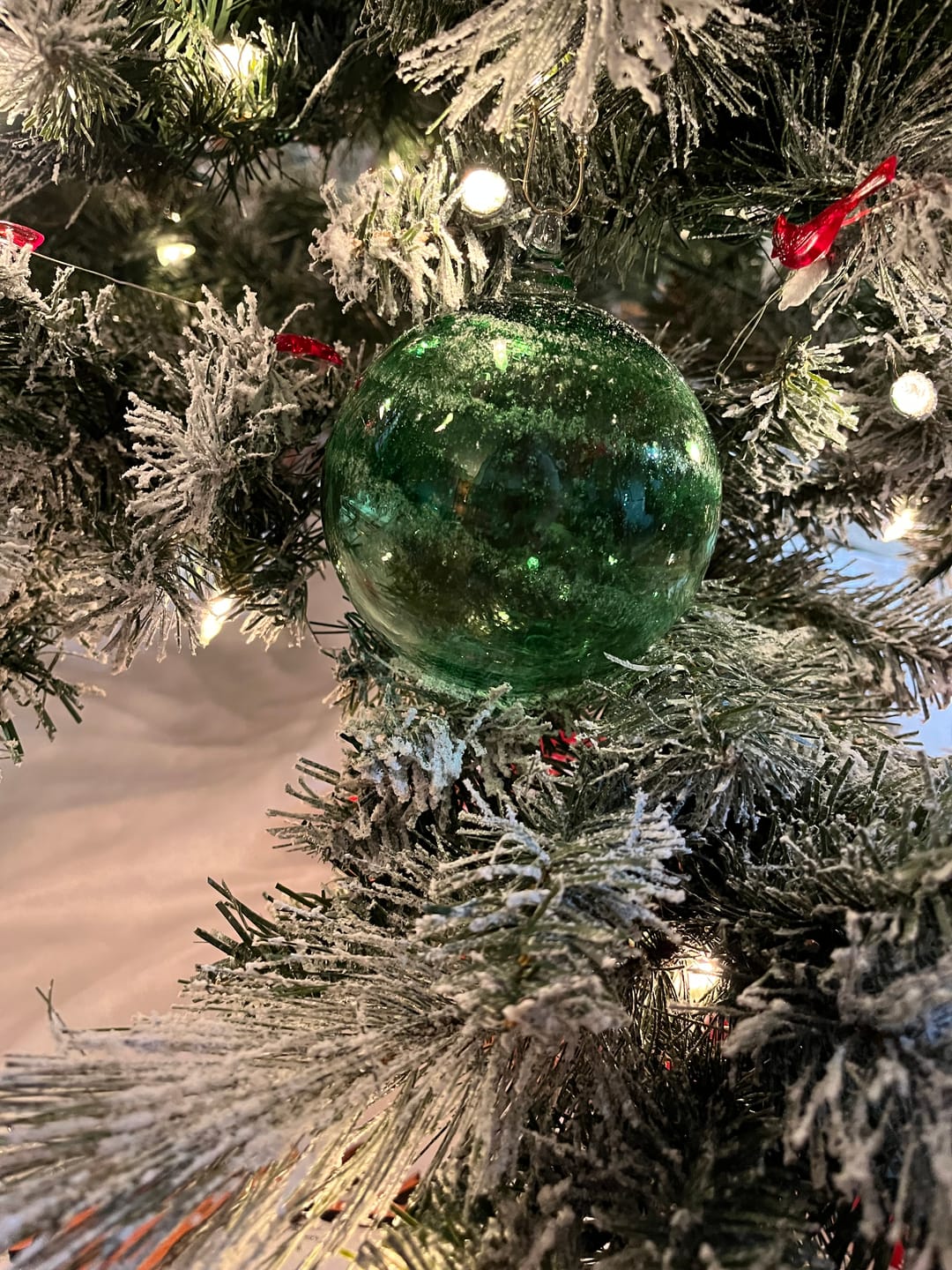 Customer photo review of Glass Christmas Ornament with Cremation Ashes