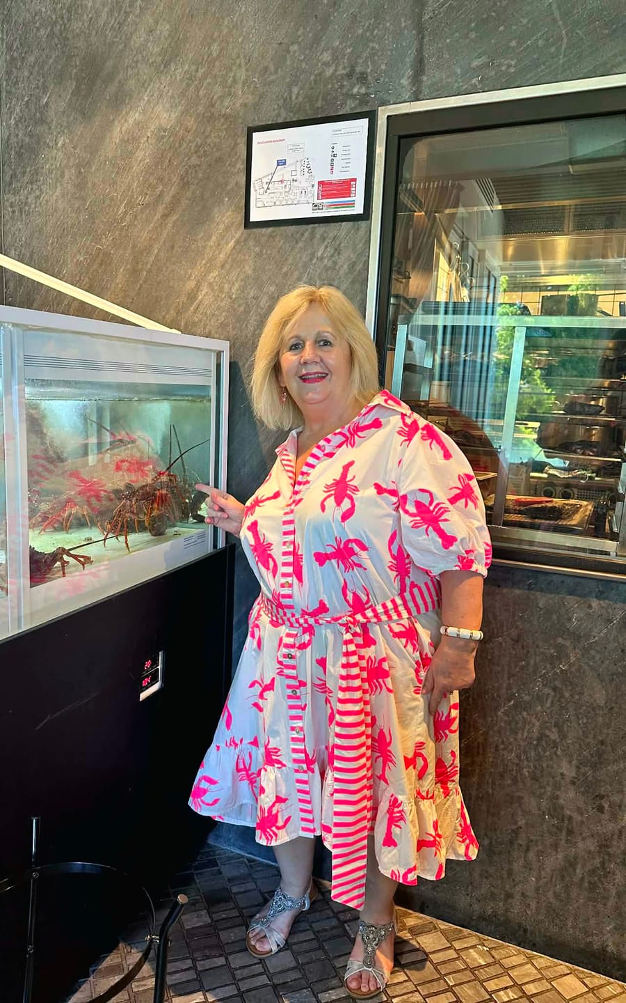 Customer photo review of Daisy Dress - Neon Lobster