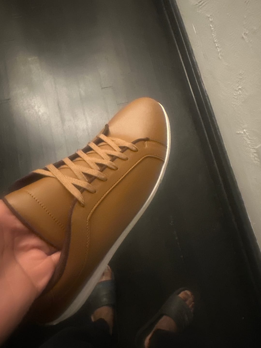 Customer photo review of Mercury Brown Elevator Sneakers