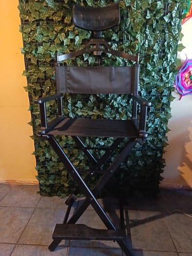 Customer photo review of Silla Director para Makeup Artist con Cabecera + Bolso para transportar
