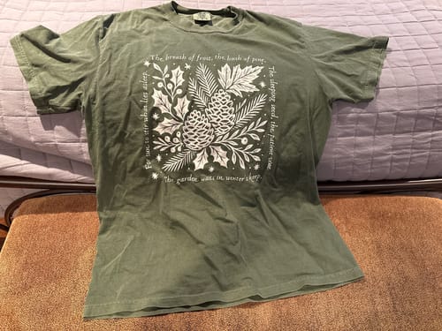 Customer photo review of The Garden Waits T-Shirt