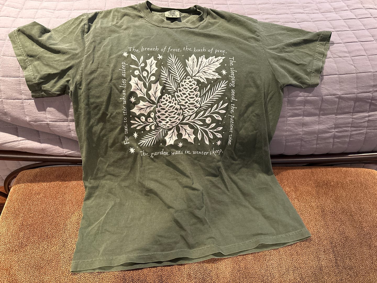 Customer photo review of The Garden Waits T-Shirt