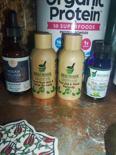 Customer photo review of Kali Phos 6x (Kalium Phosphoricum) Vegan & Lactose-free Cell Salt - Nerve Nutrient & Nerve Remedy | 350 Pellets, Glass Bottle with Bamboo Cover