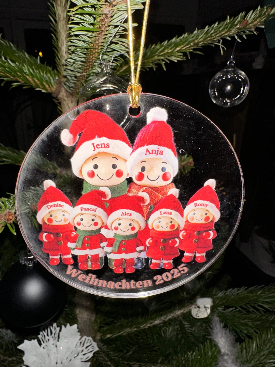 Customer photo review of Familienmitglieder mit 1-9 Personen - Personalisierter Baumschmuck
