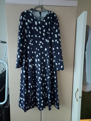 Customer photo review of 3 Metres Luxury Soft Ponte Scuba - 55" Wide (Spots Navy)