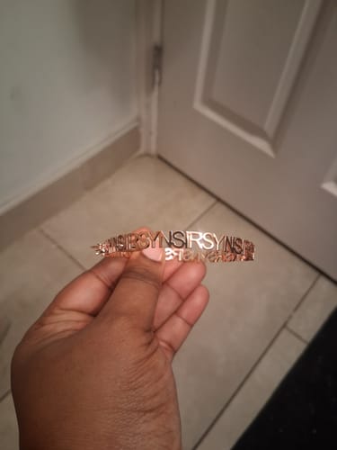 Customer photo review of Hoop Name Earrings