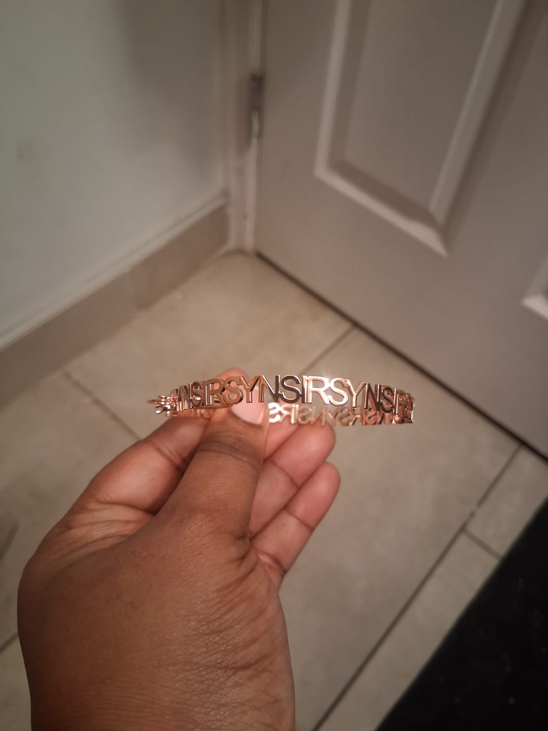 Customer photo review of Hoop Name Earrings