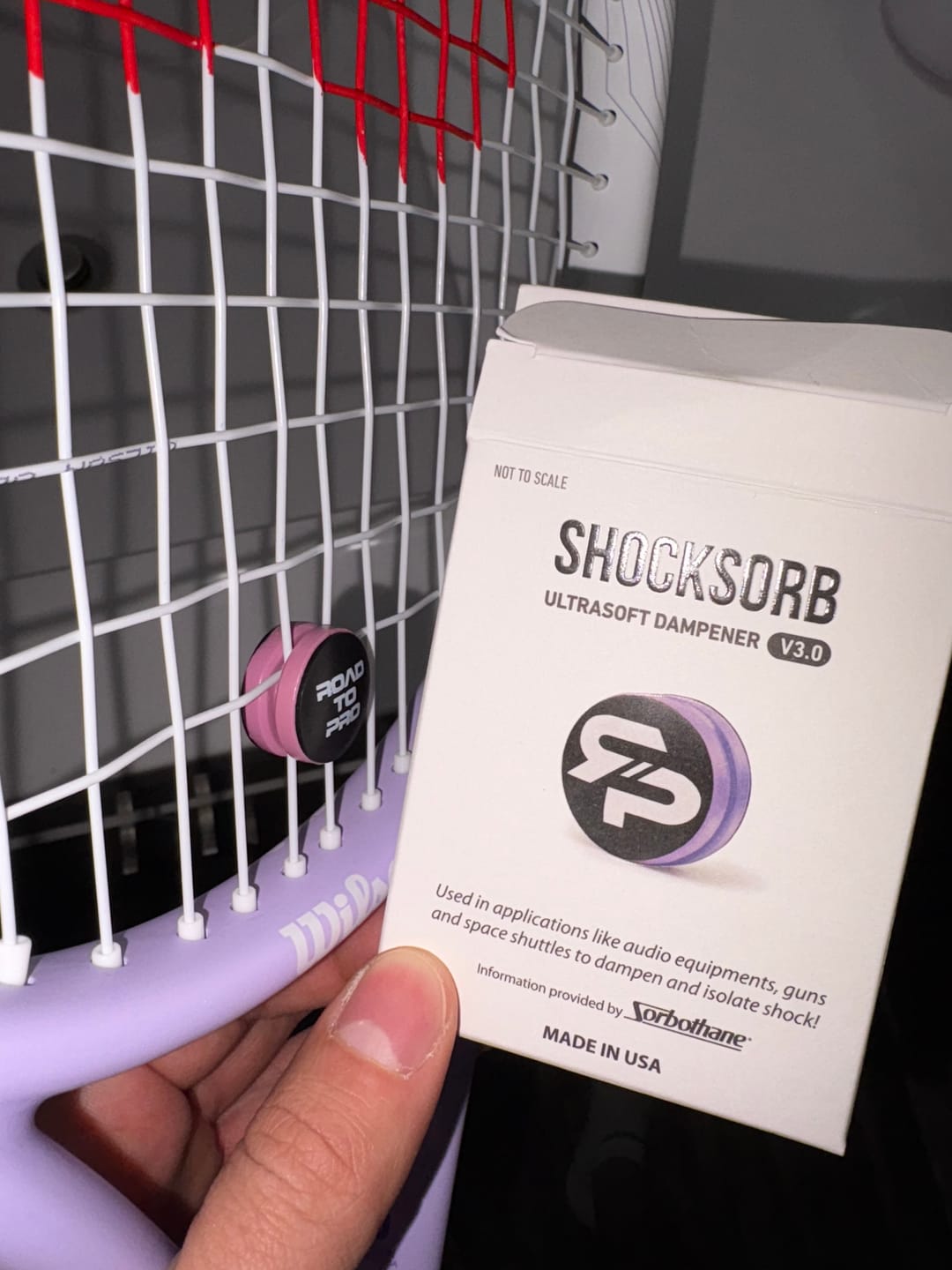 Customer photo review of NEW RTP SHOCKSORB DAMPENER V3 - The only dampener made for pain relief and performance.