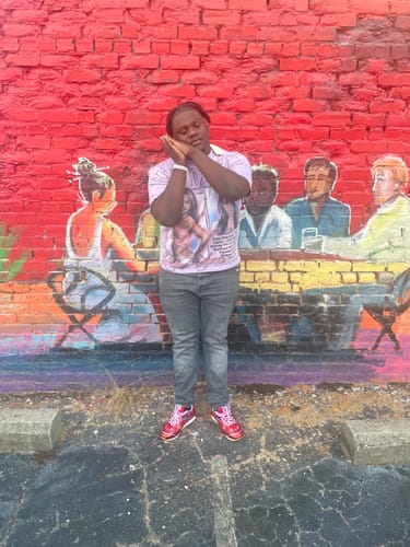 Customer photo review of Vale Forever Icon Bling Tee Purple