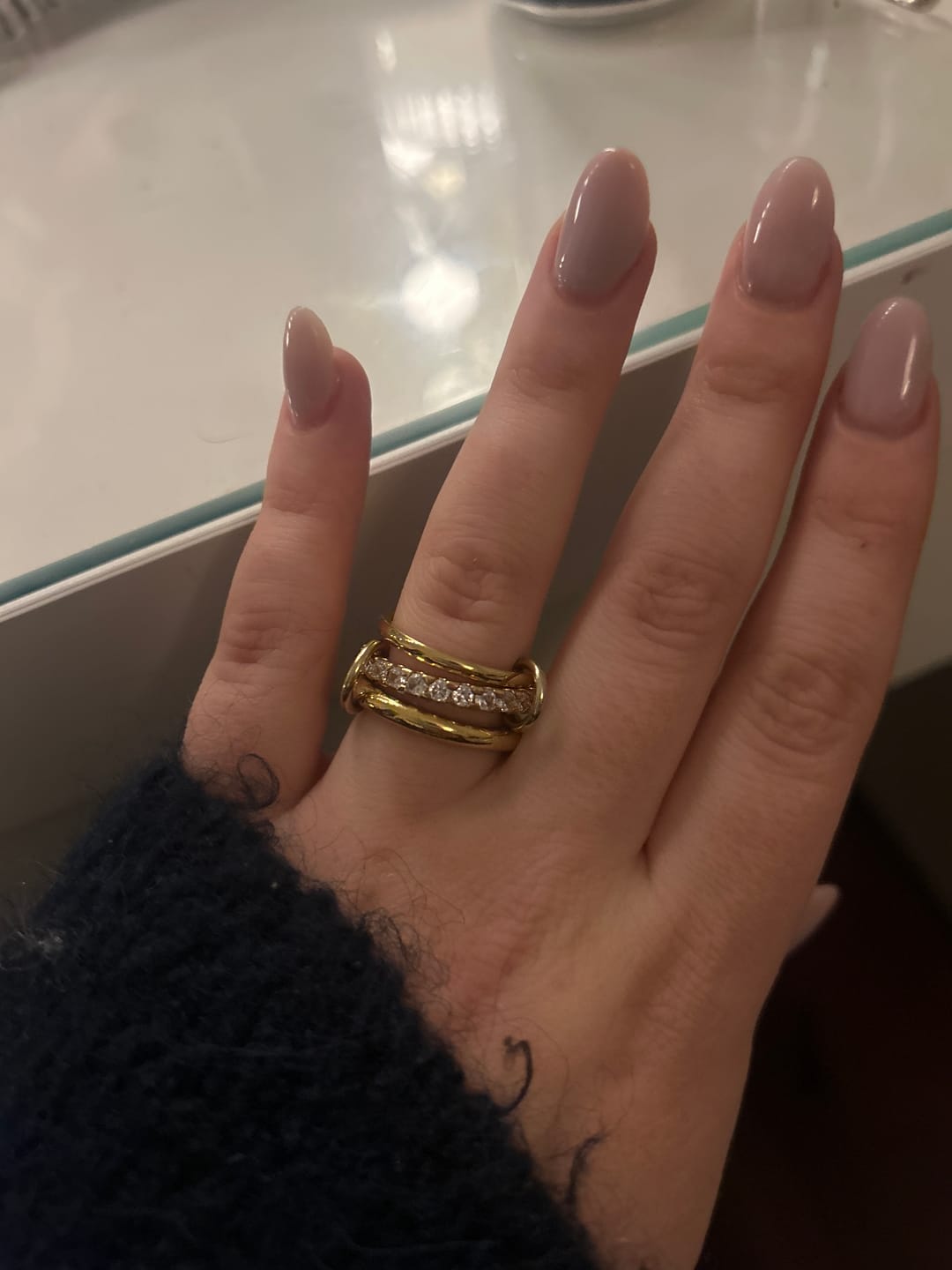 Customer photo review of Ethel - Stacked Ring Crystal Stainless Steel