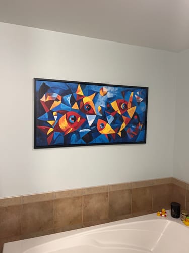 Customer photo review of GEOMETRIC FISHES CANVAS