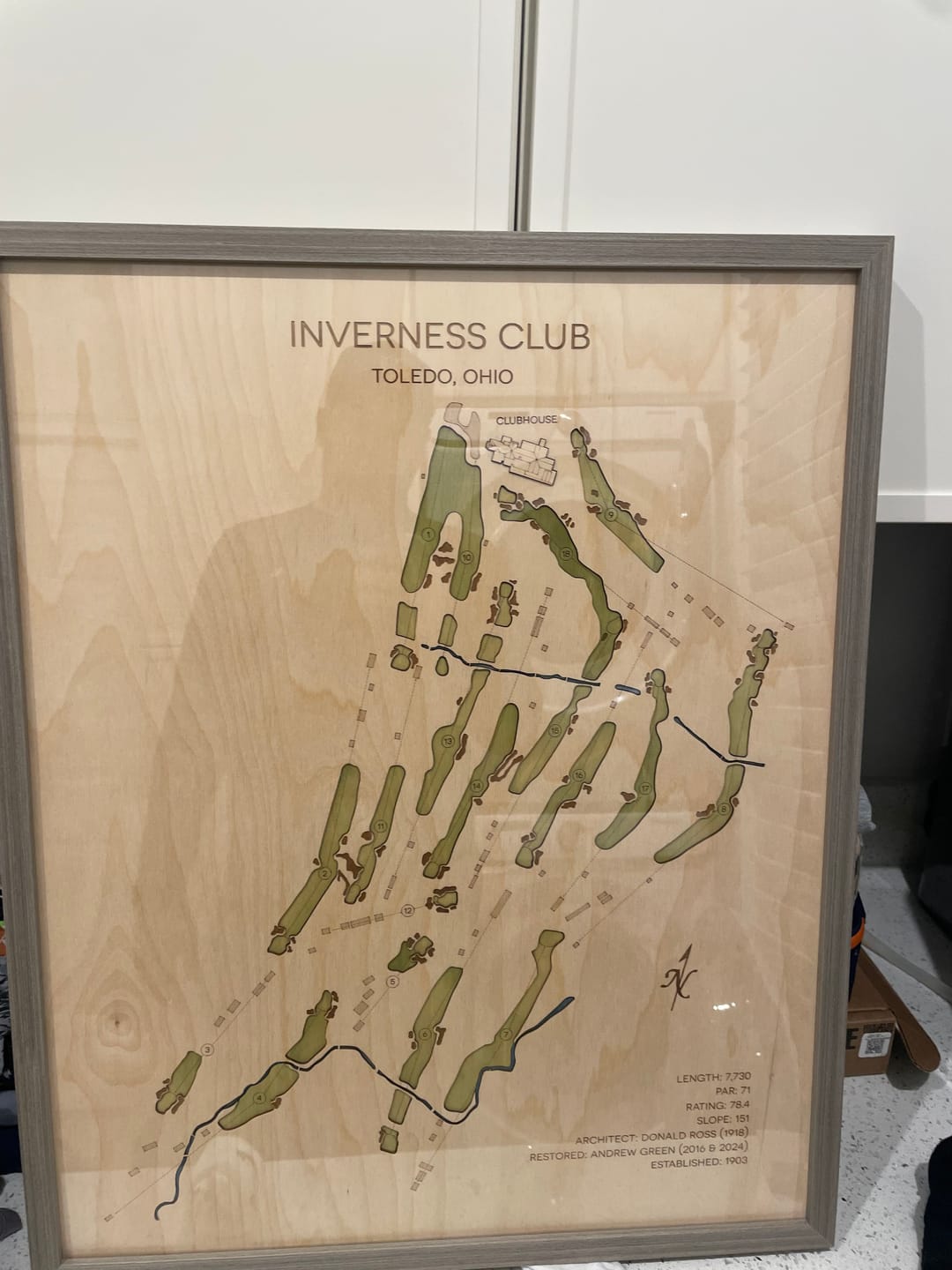 Customer photo review of Custom 3D Wood Golf Course Map