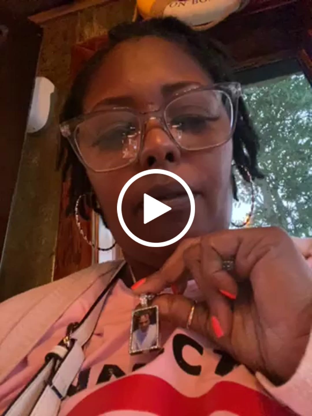 Customer video review of Personalized Diamond Studded Colorful Photo Necklace