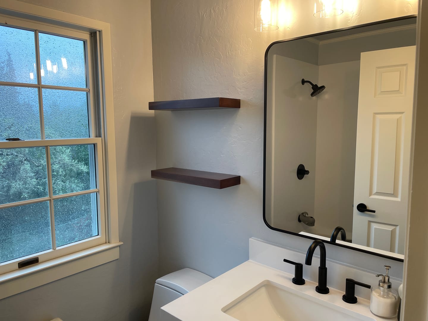 Customer photo review of Walnut Floating Shelves
